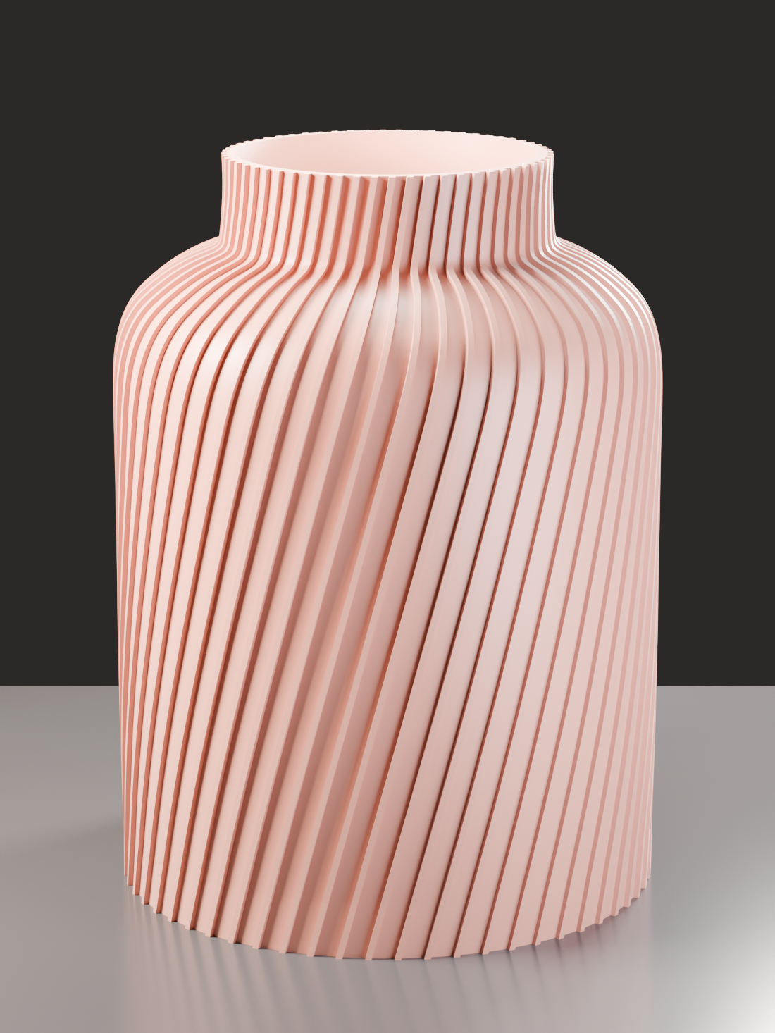 Vase Ridge strié imprimé en 3D en Gruyère - Kalytra